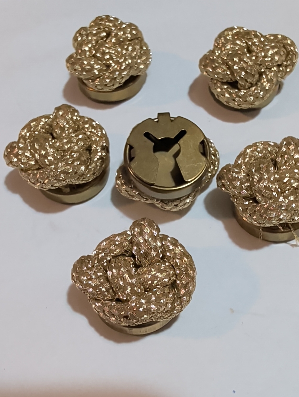 Metallic Gold Knot Button Set - Women Accessories Button Cover